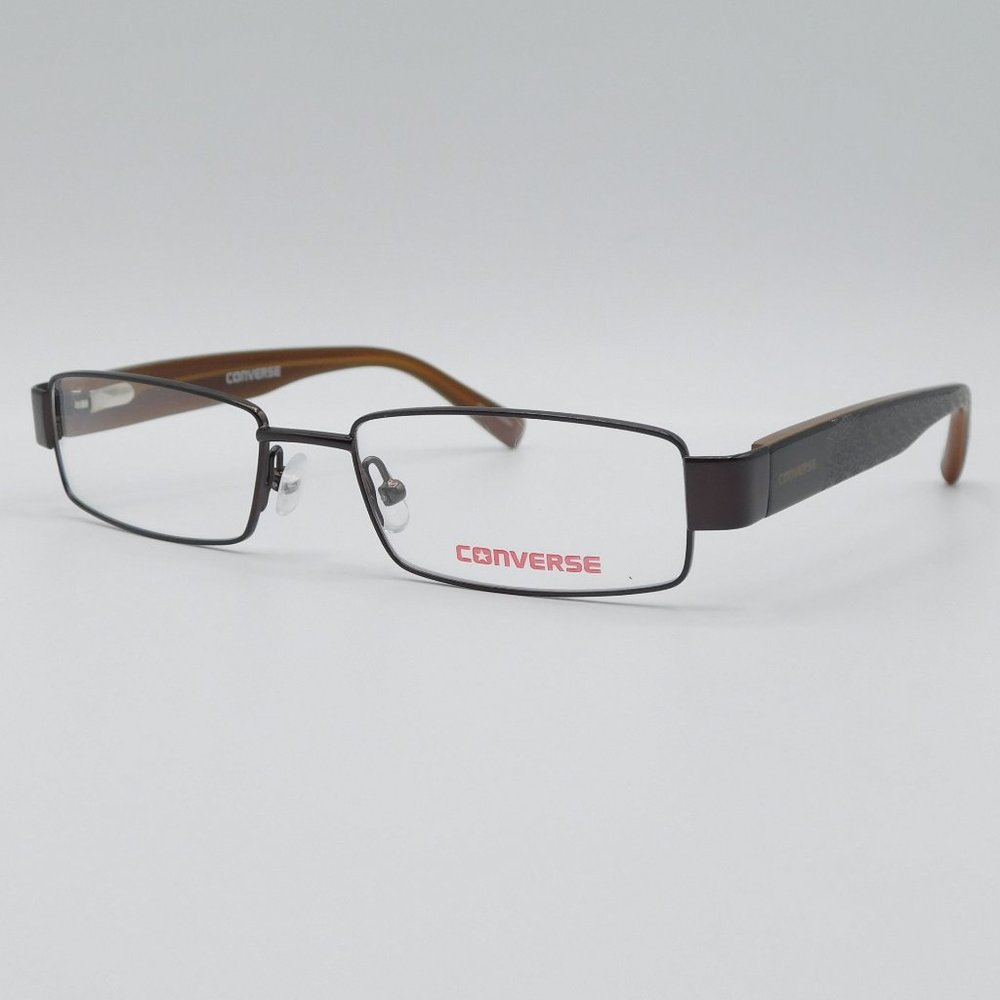 NEW CONVERSE WAIT FOR ME BROWN KIDS TEEN Rectangle EYEGLASSES FRAME 49-1… - Picture 5 of 10
